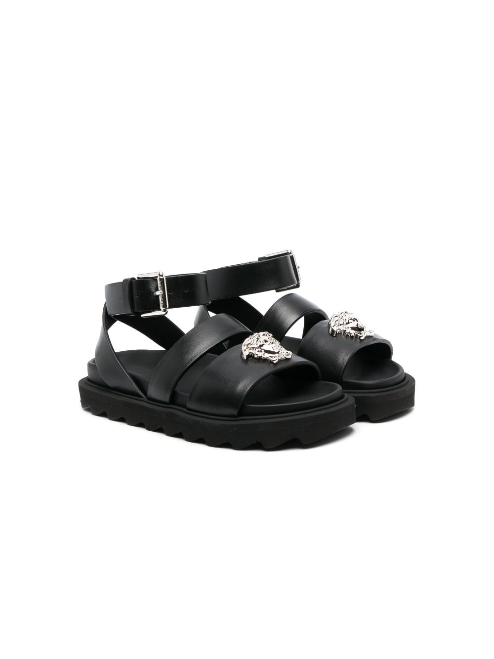 Versace Kids Sandalen mit Medusa-Schild - Schwarz von Versace Kids