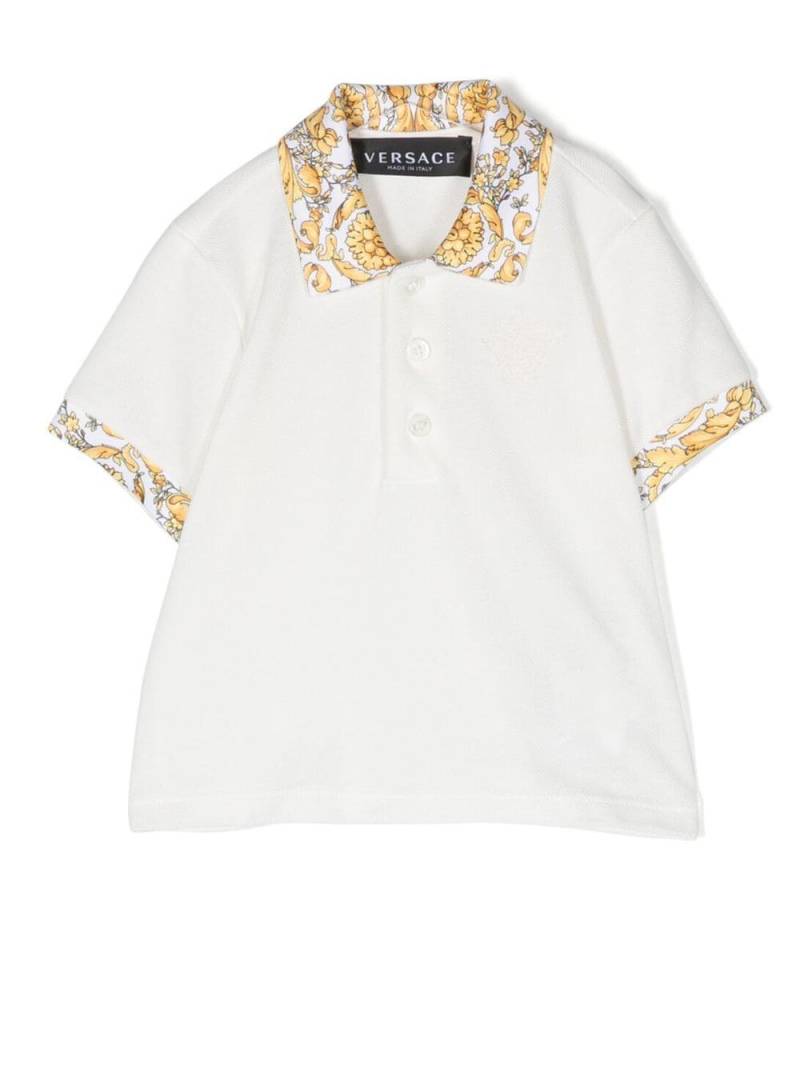 Versace Kids Poloshirt mit Barocco-Print - Weiß von Versace Kids