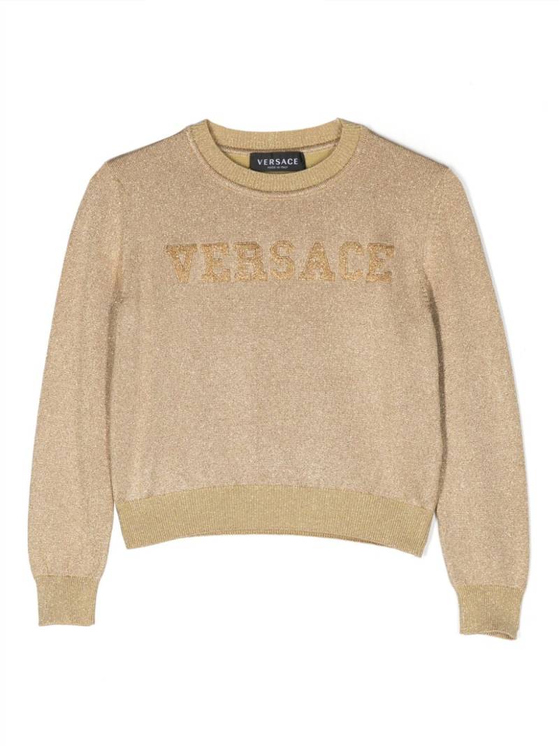 Versace Kids Pullover im Metallic-Look - Gold von Versace Kids