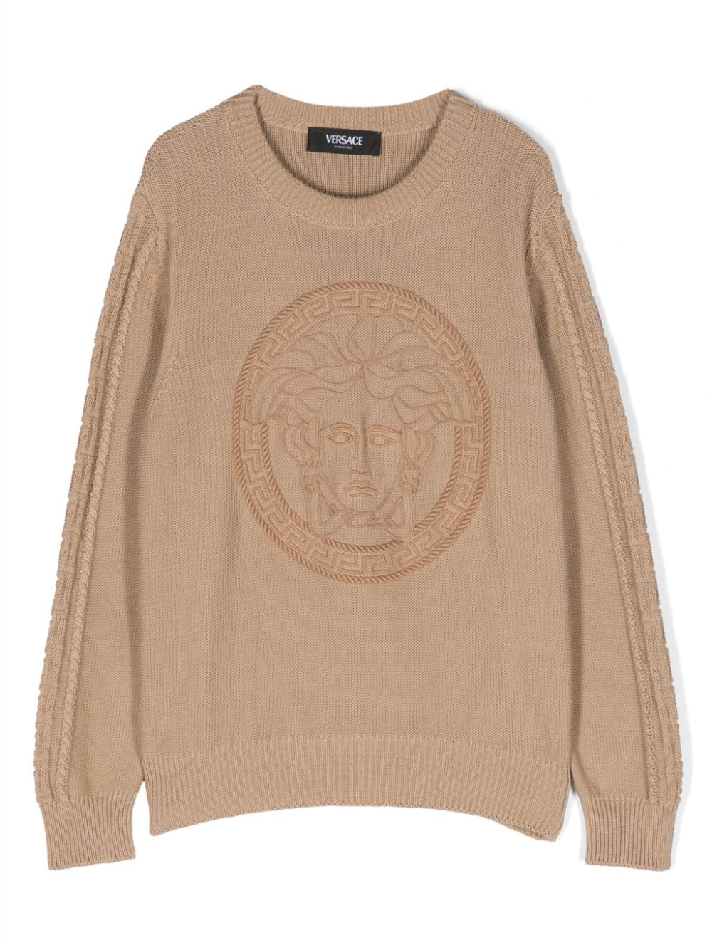 Versace Kids Pullover mit Medusa-Stickerei - Braun von Versace Kids