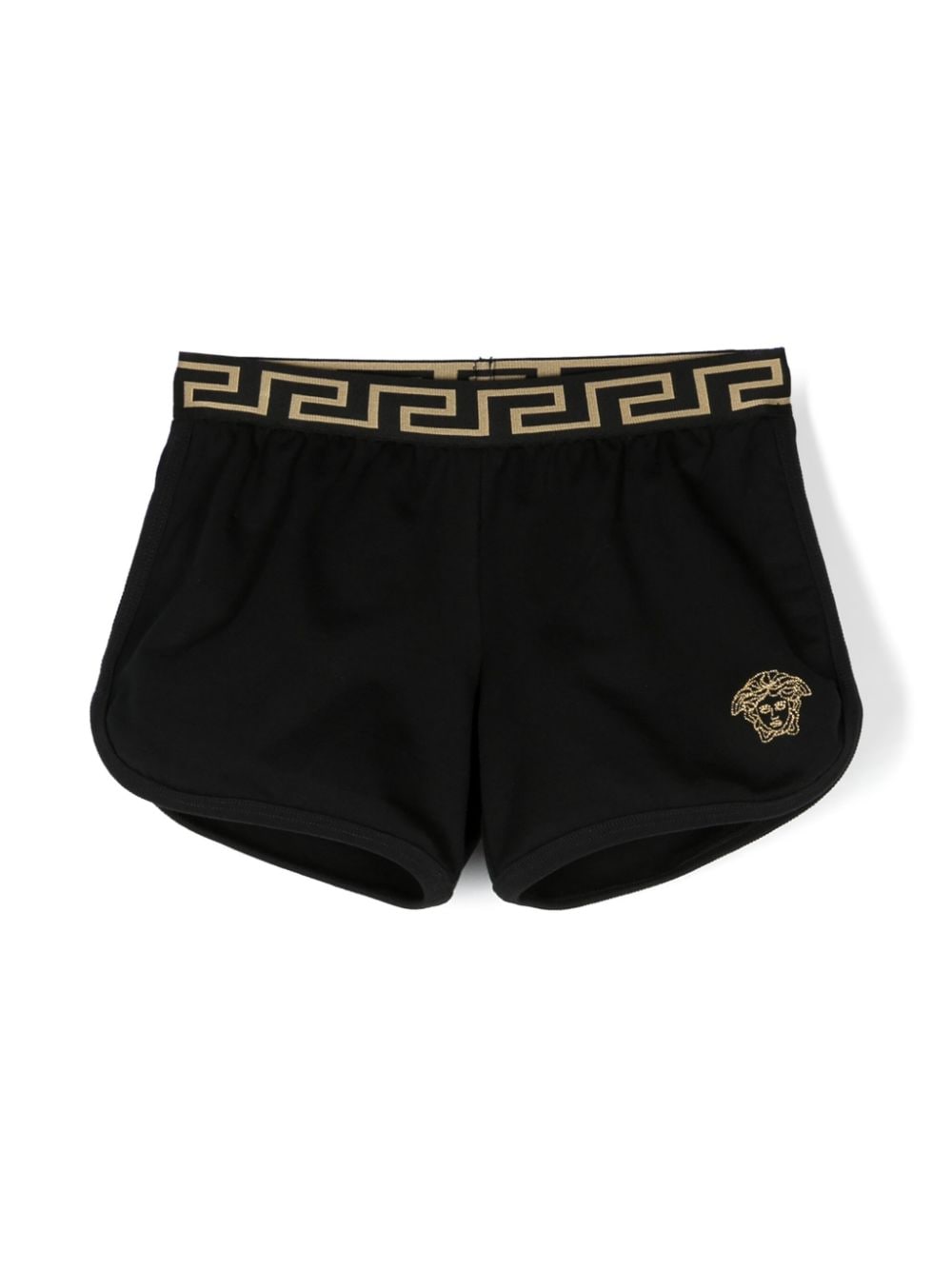 Versace Kids Shorts mit Greca-Bund - Schwarz von Versace Kids