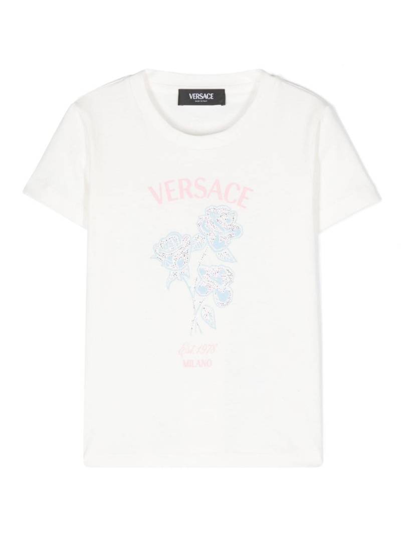 Versace Kids T-Shirt mit Blumen-Print - Weiß von Versace Kids