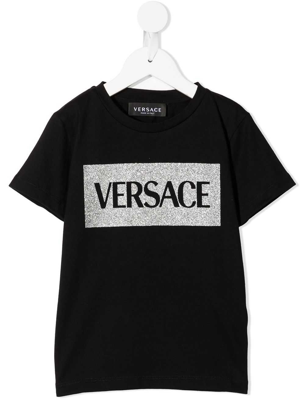 Versace Kids T-Shirt mit Glitter-Logo - Schwarz von Versace Kids