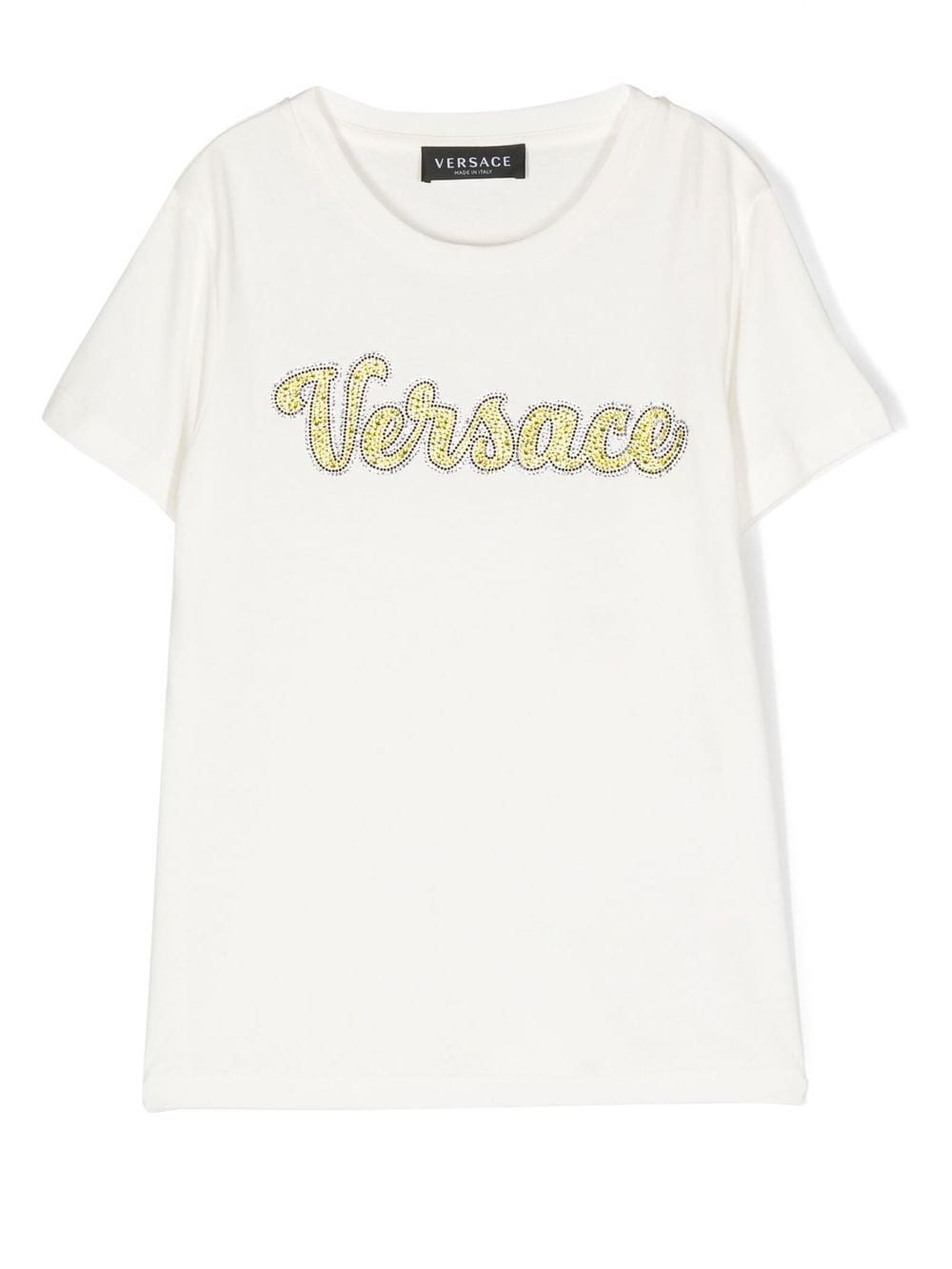 Versace Kids T-Shirt mit Kristallen - Weiß von Versace Kids