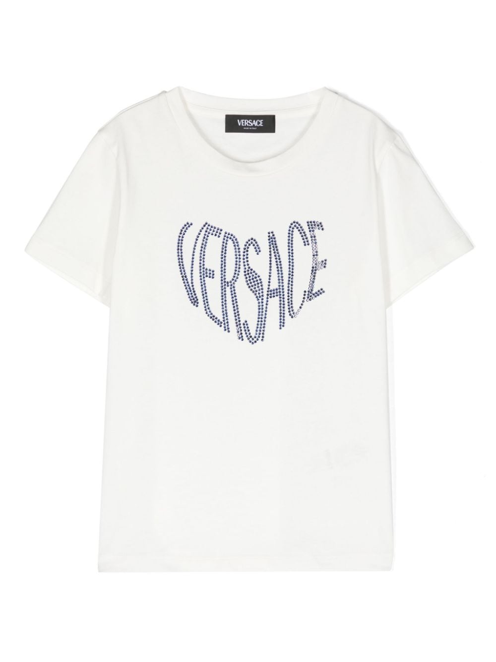 Versace Kids T-Shirt mit Strass-Logo - Weiß von Versace Kids