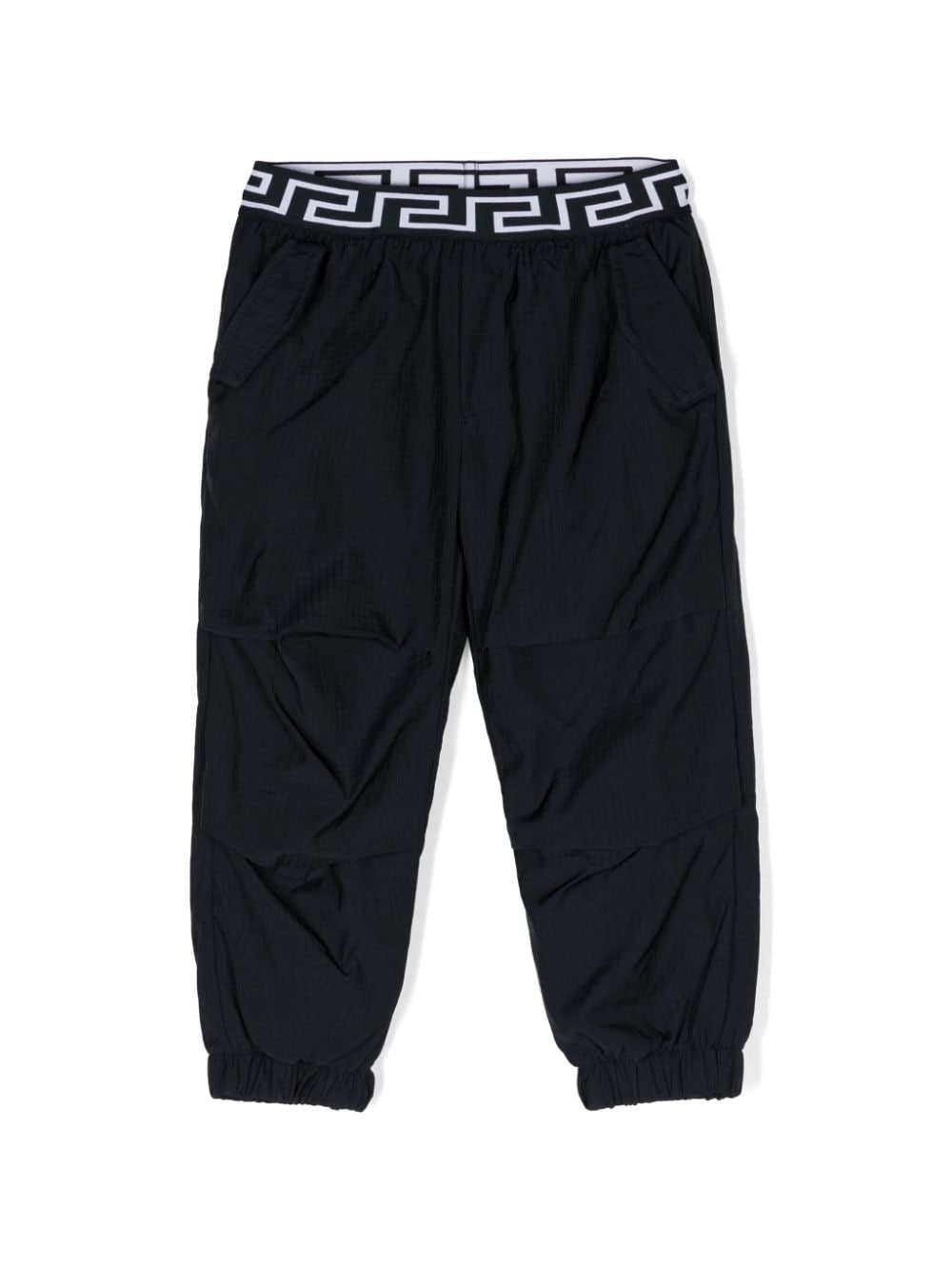 Versace Kids Tapered-Hose mit Greca-Bund - Blau von Versace Kids