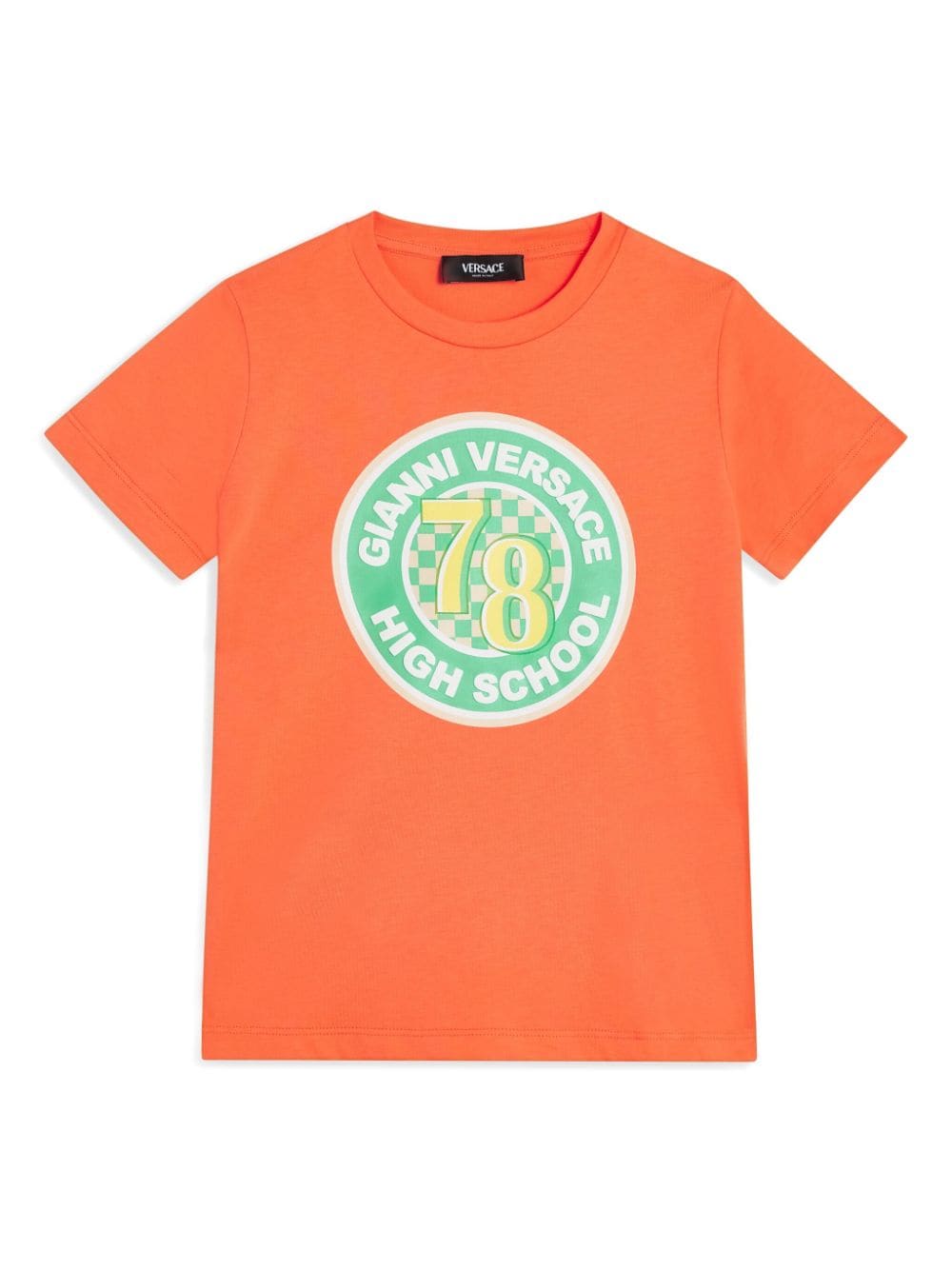 Versace Kids Varsity T-Shirt mit Logo-Print - Orange von Versace Kids