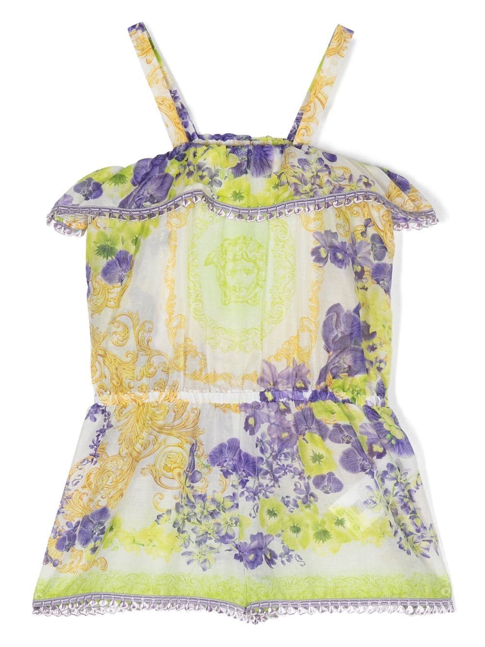 Versace Kids Playsuit mit Blumen-Print - Weiß von Versace Kids