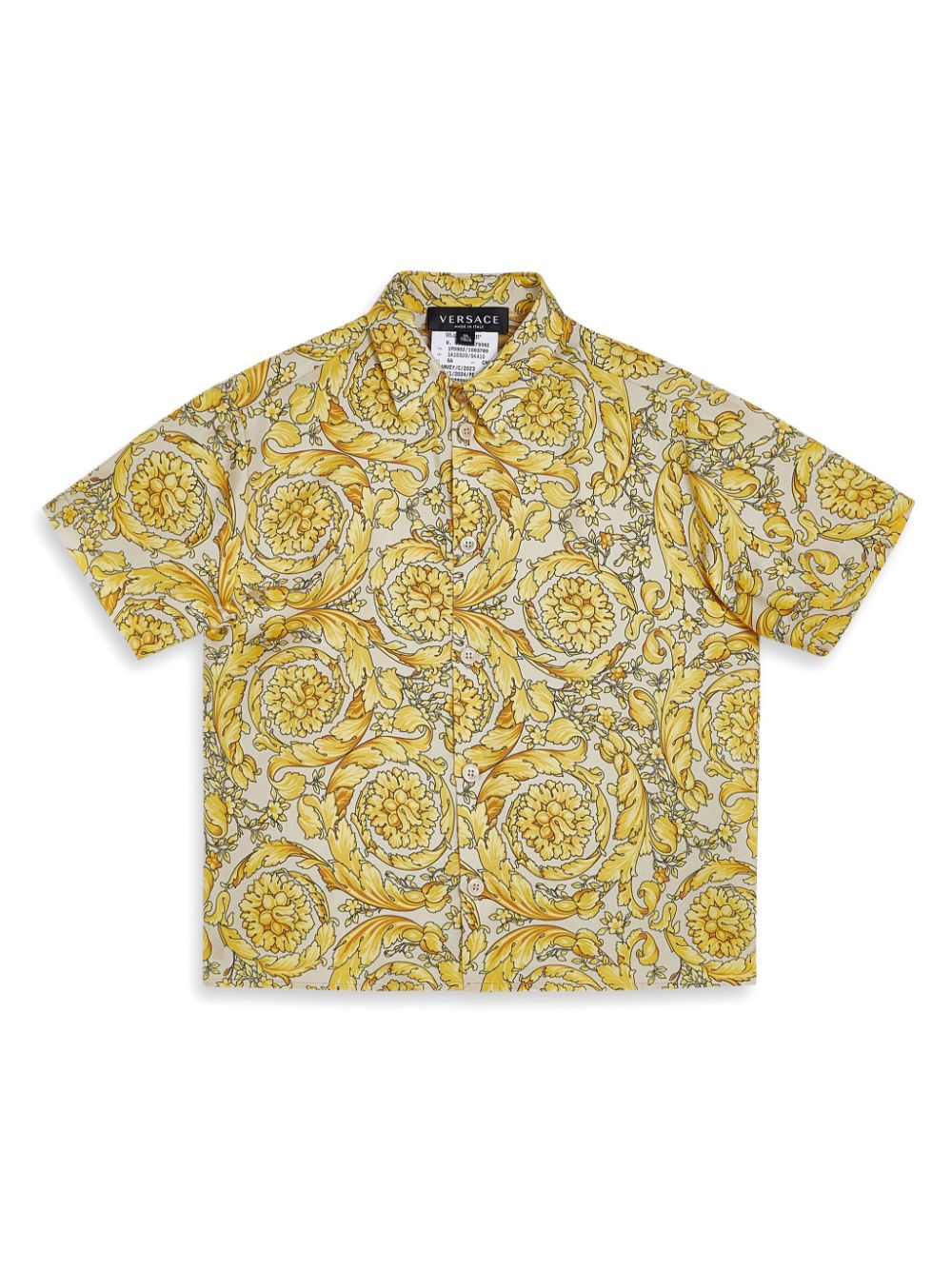 Versace Kids Seidenhemd mit Barocco-Print - Gelb von Versace Kids