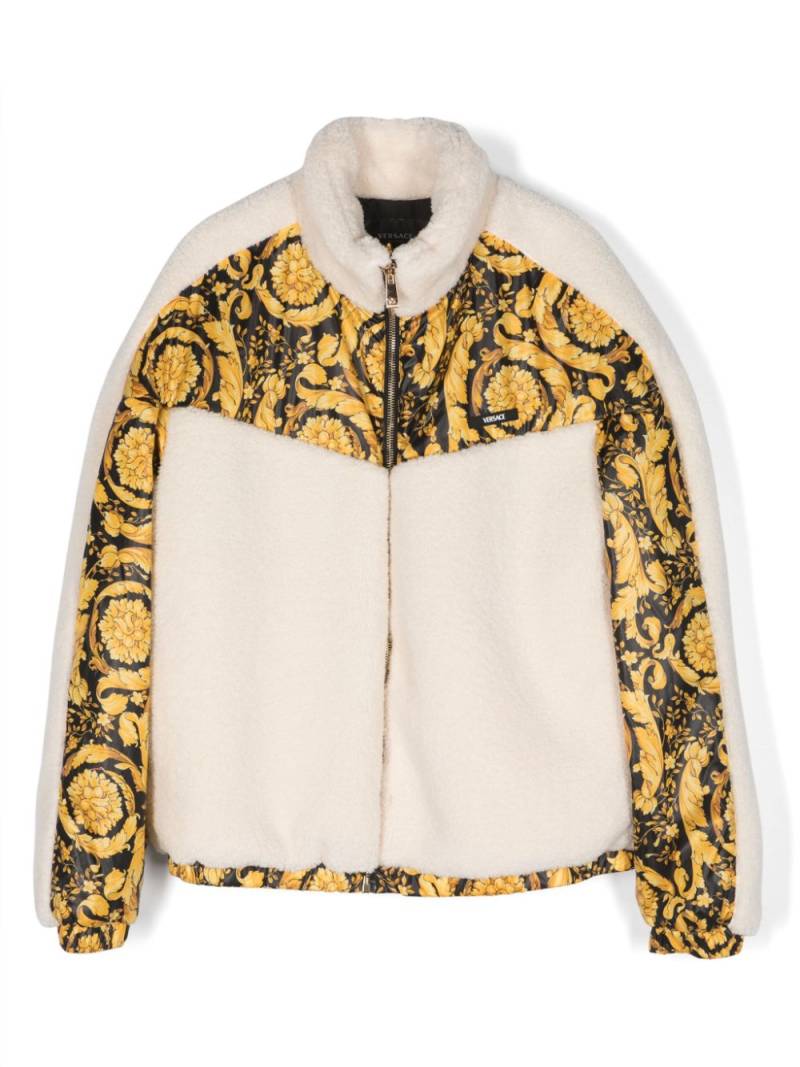 Versace Kids Fleecejacke mit Barockmuster - Weiß von Versace Kids