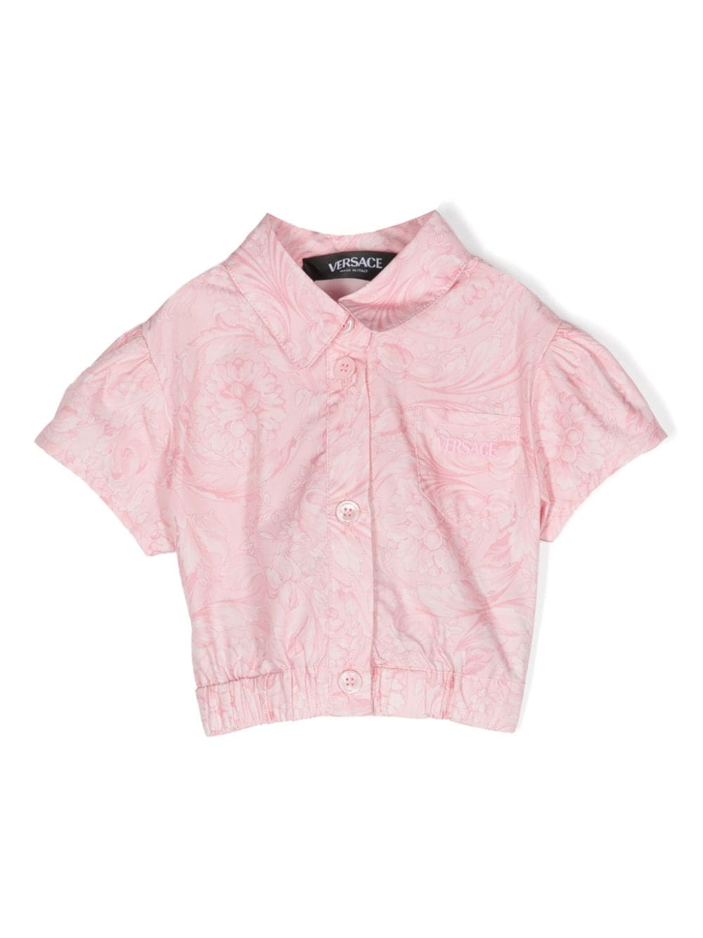 Versace Kids Geknöpfte Bluse mit Barock-Print - Rosa von Versace Kids