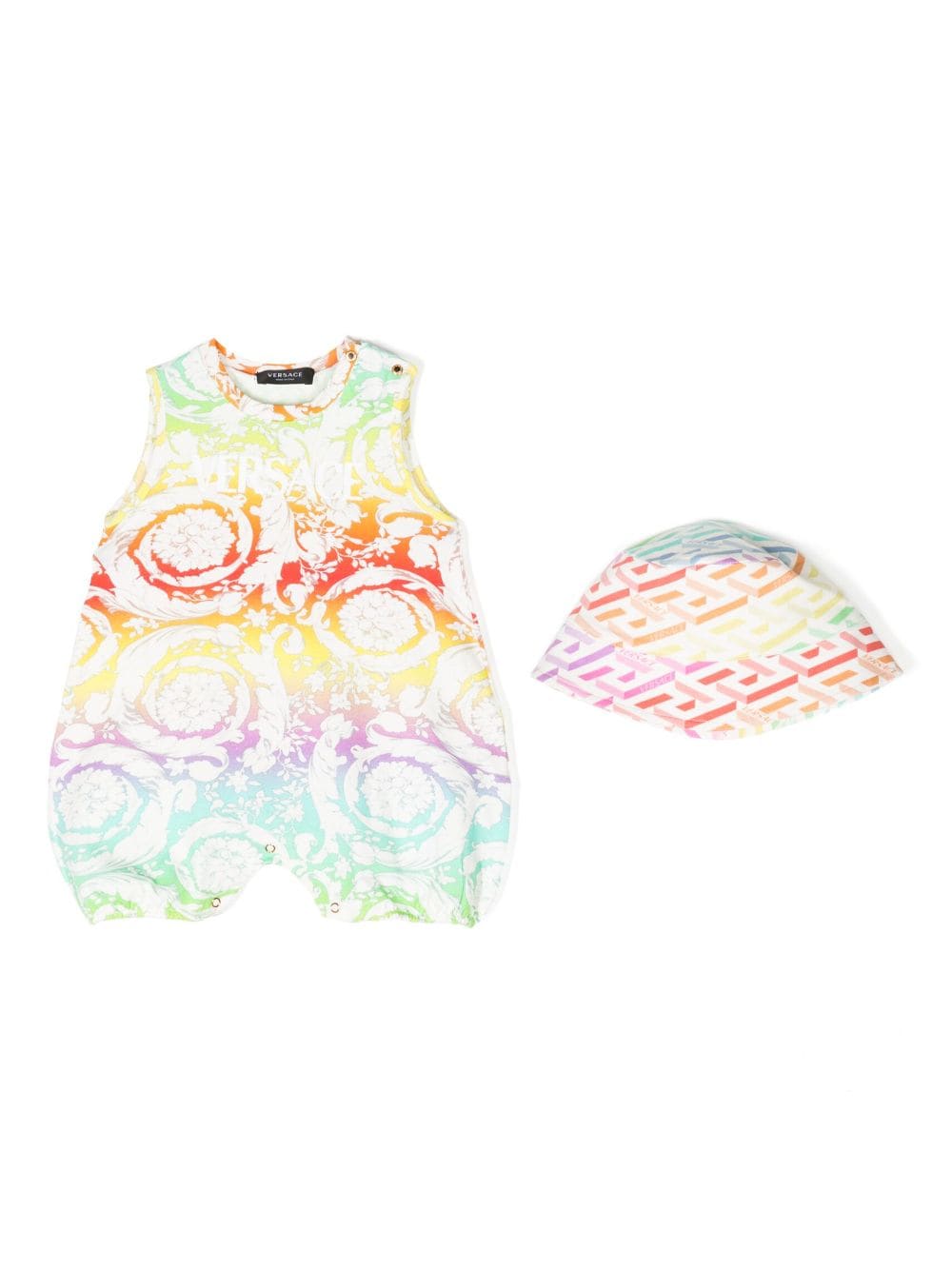 Versace Kids Set aus kurzem Strampler und Mütze - Mehrfarbig von Versace Kids