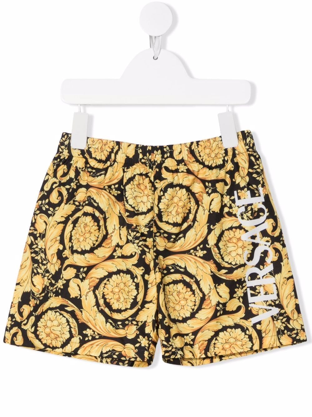 Versace Kids Badeshorts mit barockem Print - Schwarz von Versace Kids