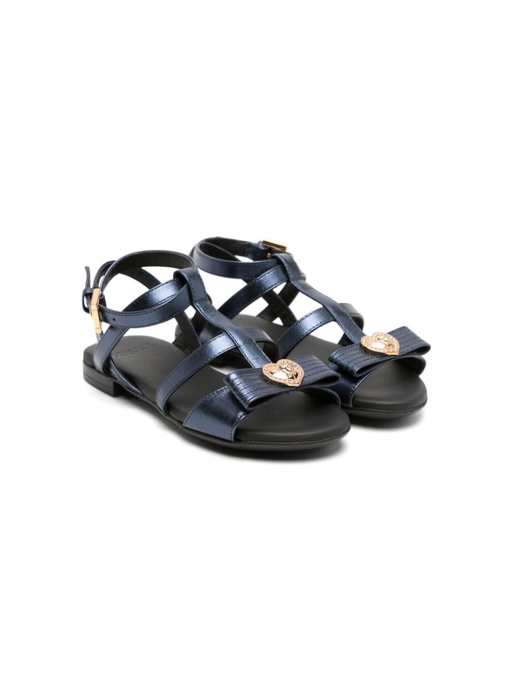 Versace Kids Metallic-Sandalen mit Schleifendetail - Blau von Versace Kids