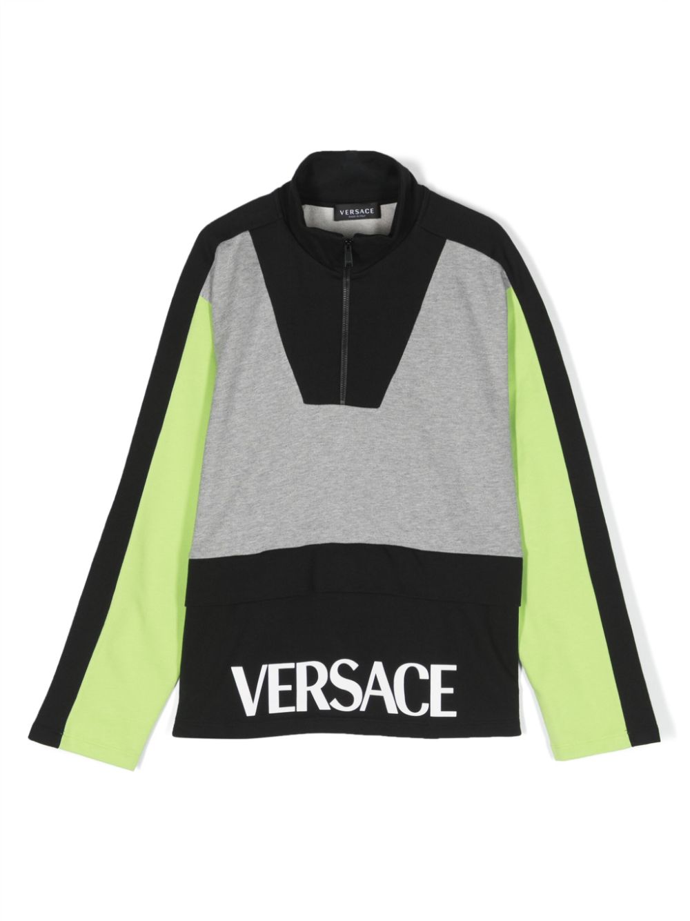 Versace Kids T-Shirt in Colour-Block-Optik - Schwarz von Versace Kids