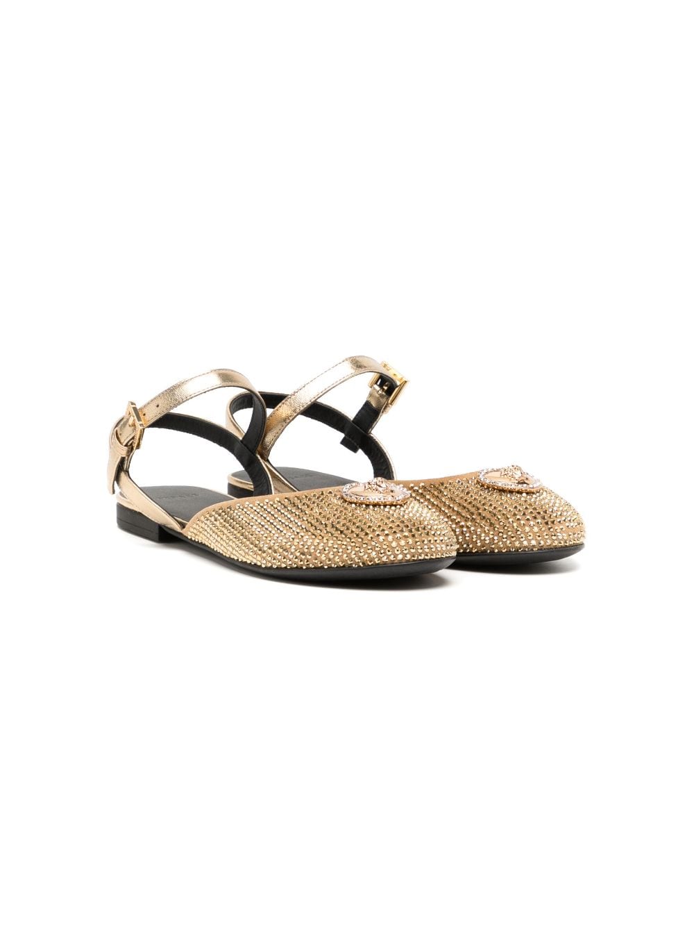 Versace Kids Ballerinas mit Kristallen - Gold von Versace Kids