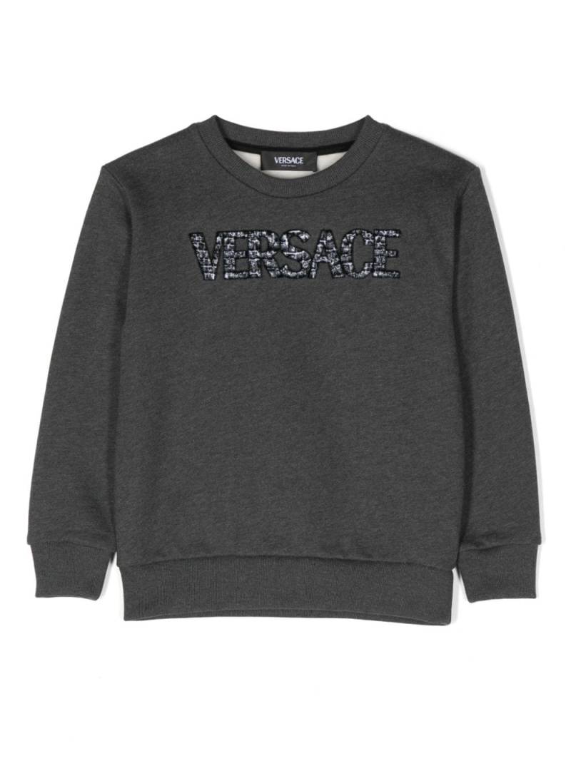 Versace Kids Sweatshirt mit Logo-Applikation - Grau von Versace Kids