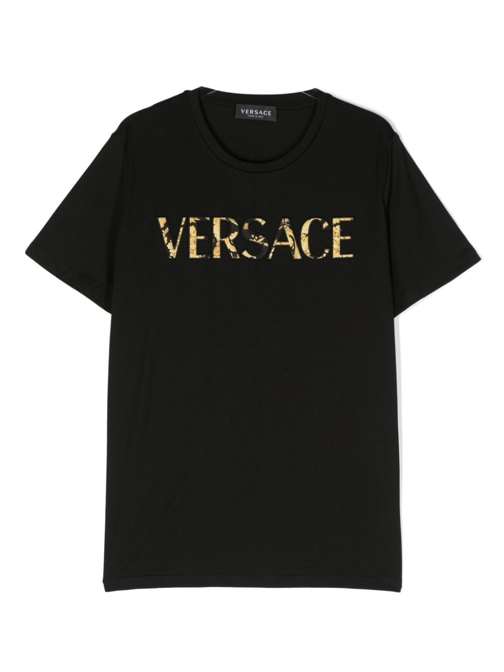 Versace Kids T-Shirt mit Logo-Stickerei - Schwarz von Versace Kids