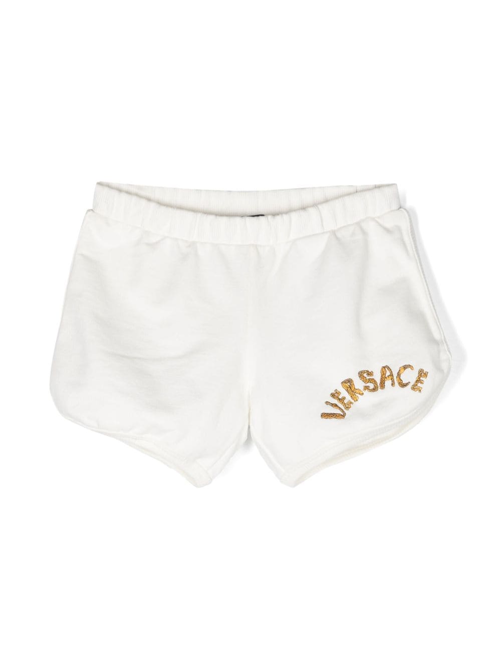 Versace Kids Kurze Shorts mit Logo-Stickerei - Weiß von Versace Kids