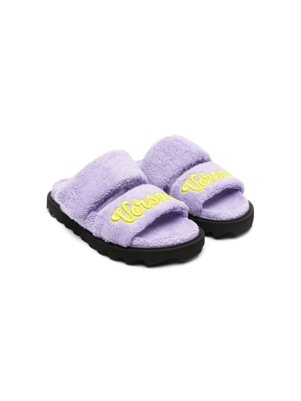 Versace Kids Pantoletten mit Logo-Patch - Violett von Versace Kids