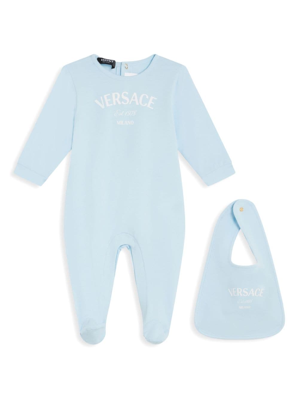 Versace Kids Strampler-Set mit Logo-Print - Blau von Versace Kids