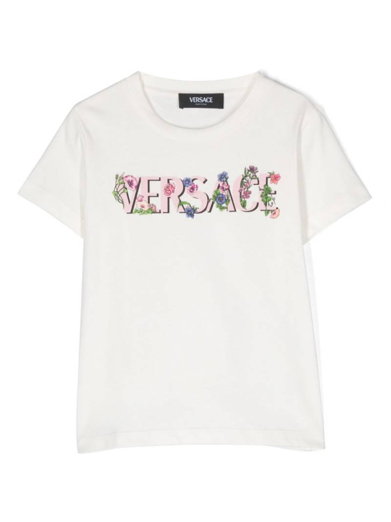 Versace Kids T-Shirt mit Logo-Print - Weiß von Versace Kids