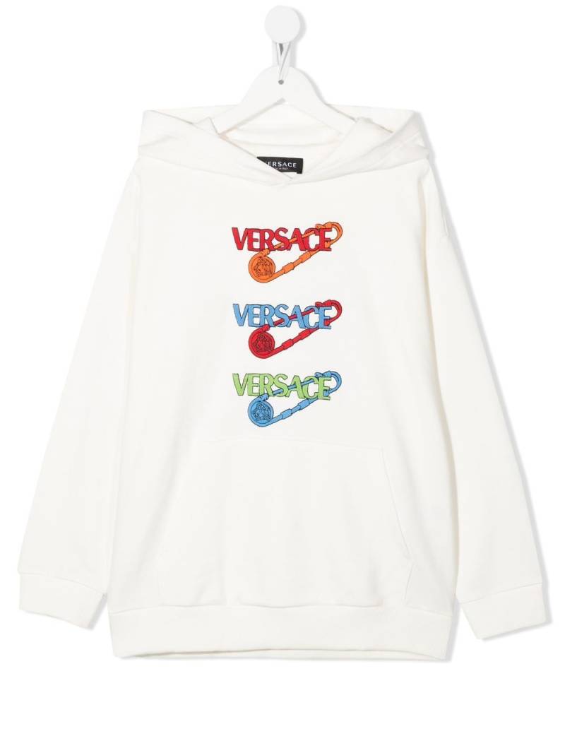 Versace Kids Hoodie mit Logo-Print - Weiß von Versace Kids