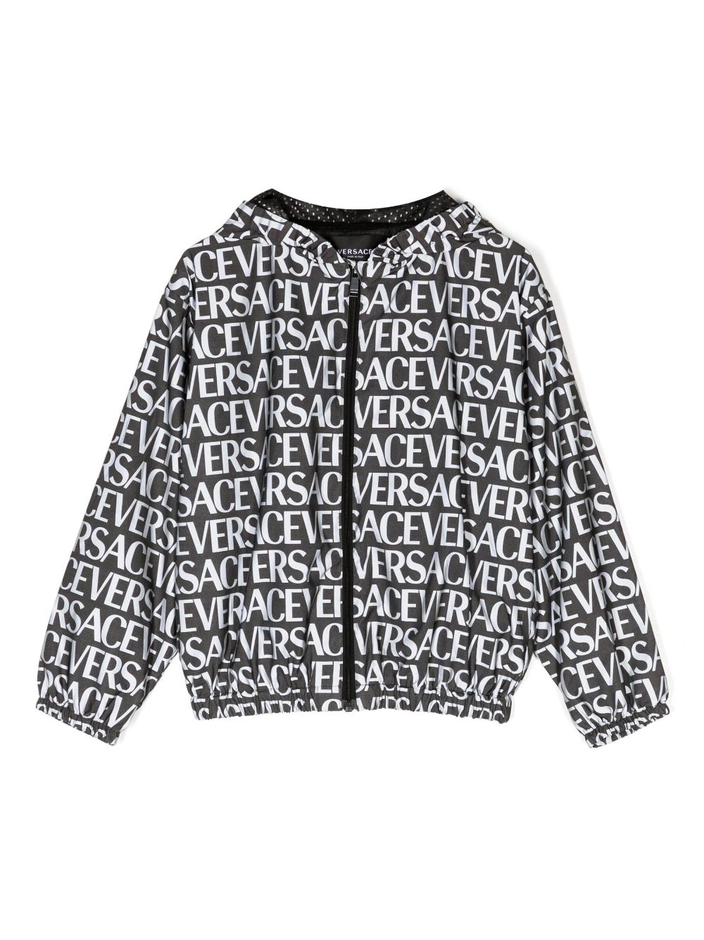 Versace Kids Kapuzenjacke mit Logo-Print - Schwarz von Versace Kids