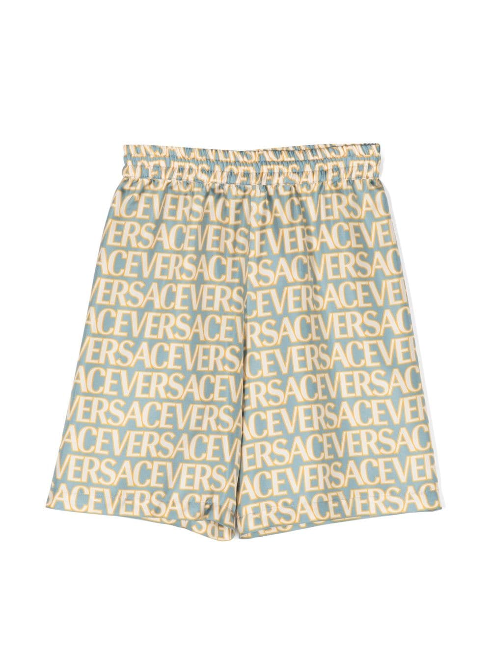 Versace Kids Shorts aus Seide mit Logo-Print - Blau von Versace Kids