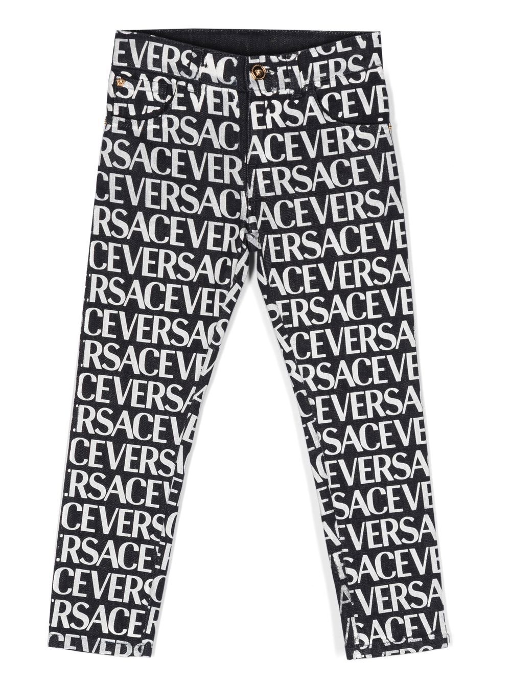 Versace Kids Jeans mit Metallic-Print - Blau von Versace Kids