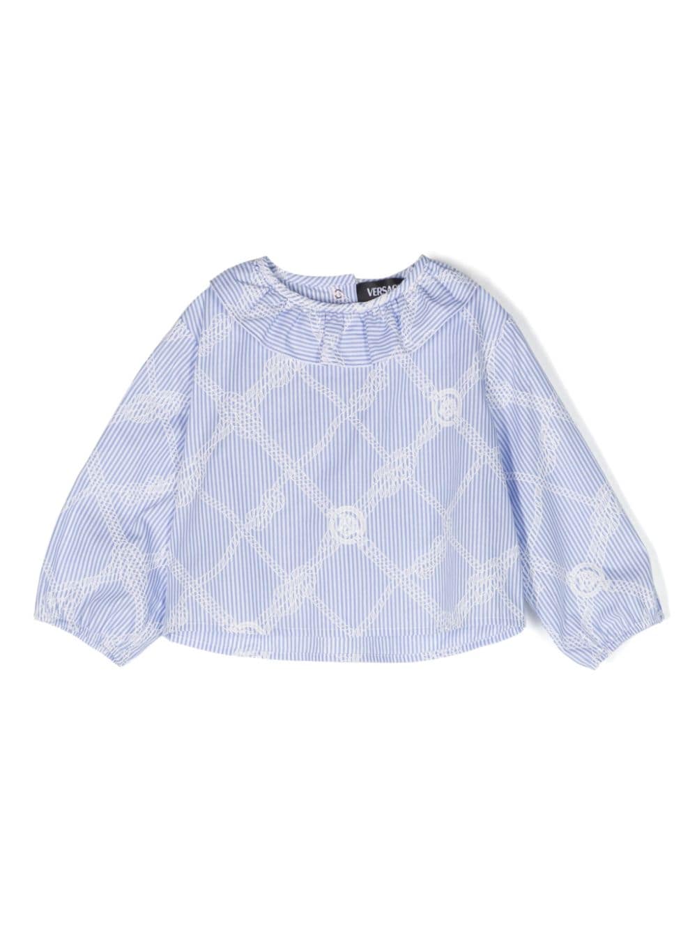 Versace Kids Bluse mit Seil-Print - Blau von Versace Kids