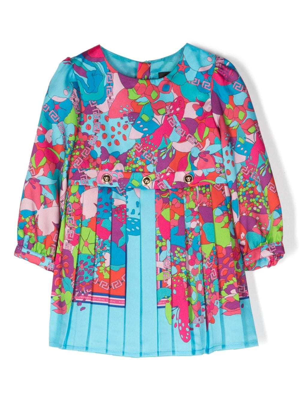 Versace Kids x Dua Lipa Kleid mit Floral Summer-Print - Blau von Versace Kids