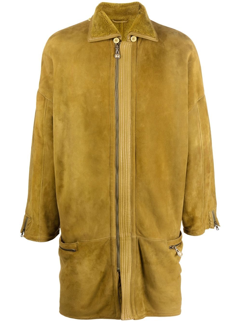 Versace Pre-Owned 1980s Shearling-Mantel - Gelb von Versace Pre-Owned