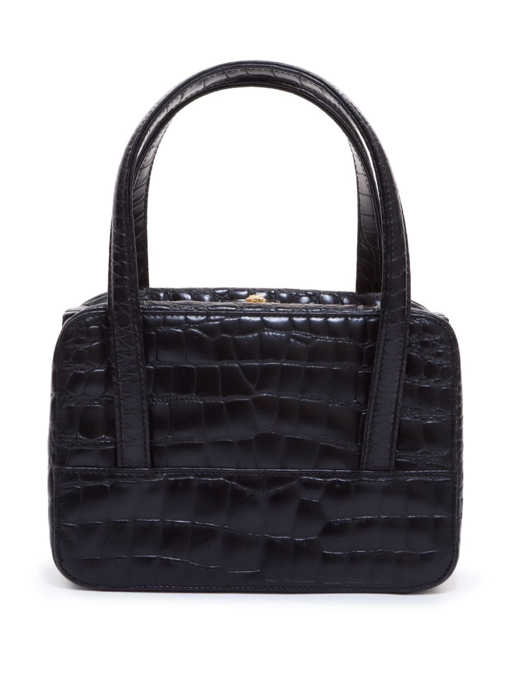 Versace Pre-Owned crocodile-embossed clasp handbag - Schwarz von Versace Pre-Owned