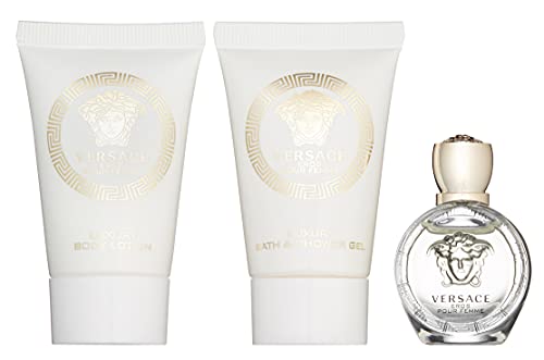 VERSACE Eros pour femme 2015 Reise-Geschenkset - Eau de Toilette 5 ml + Duschgel 25 ml + Body Lotion 25 ml von Versace