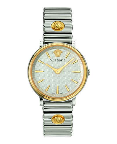 VERSACE V Circle Damenuhr Edelstahlarmband Bicolor 38MM VE81014 19 von Versace