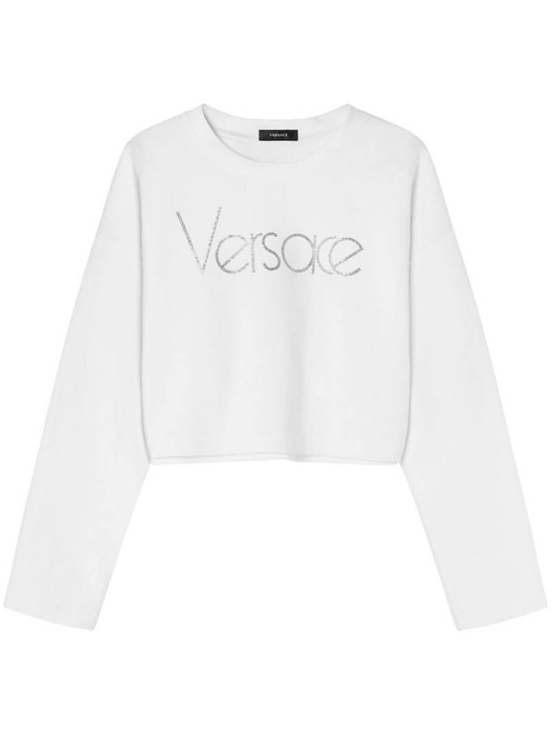 Versace 1978 Re-Edition Logo Cropped-Sweatshirt - Weiß von Versace