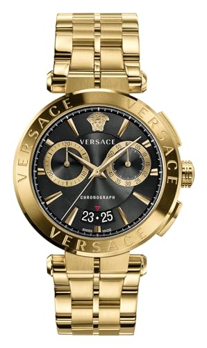 Versace Aion Chronograph Herrenuhr Gold Armband Edelstahl 45mm VE1D017 21 von Versace