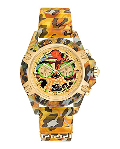 Versace Armbanduhr Chronograph Chrono Active Yellow Leopard 44 mm VEZ700822 von Versace