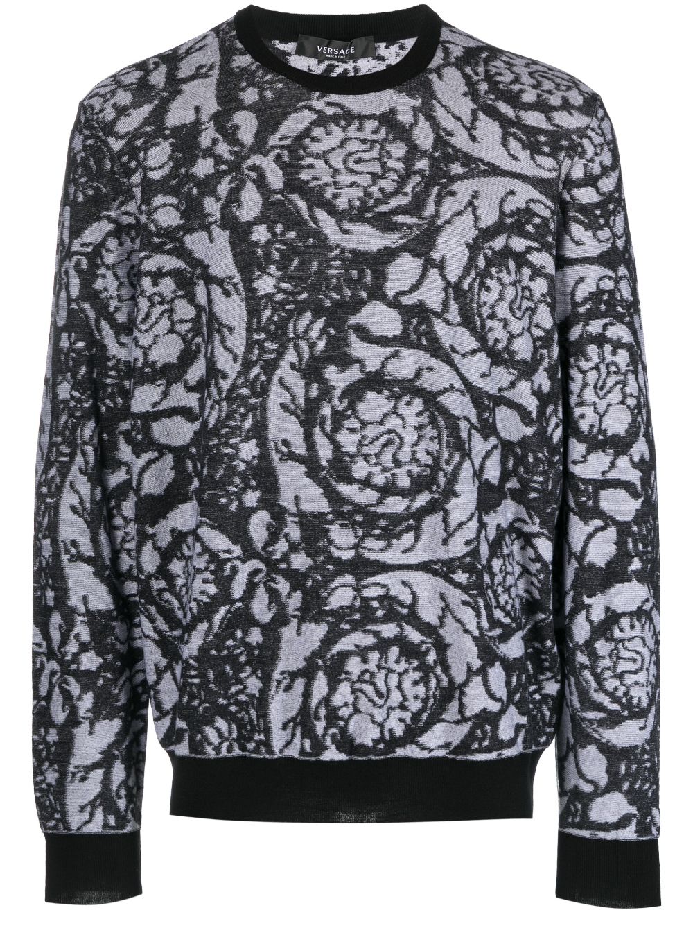 Versace Barocco Silhouette Pullover - Schwarz von Versace