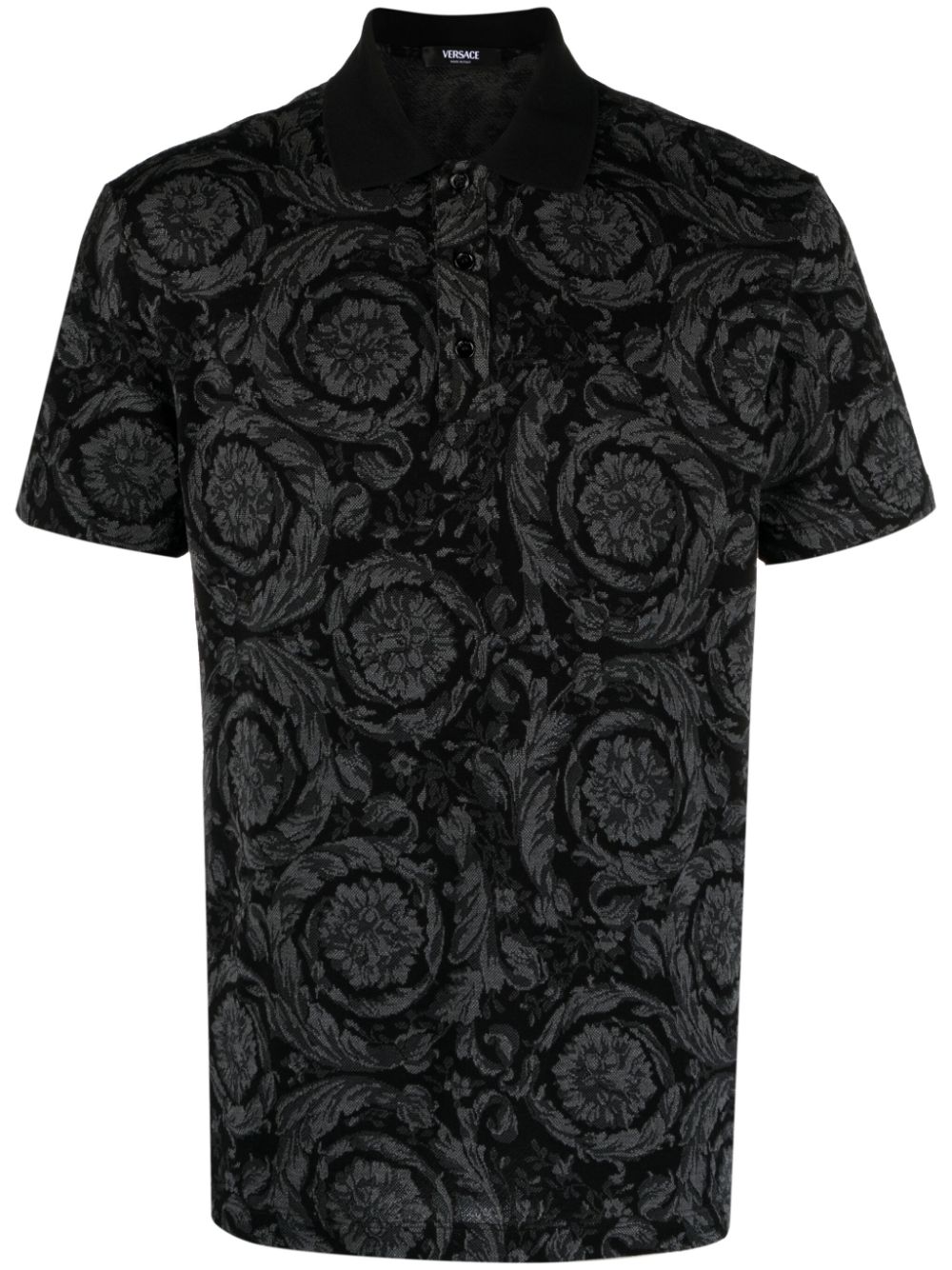 Versace Poloshirt aus Barocco-Jacquard - Grau von Versace