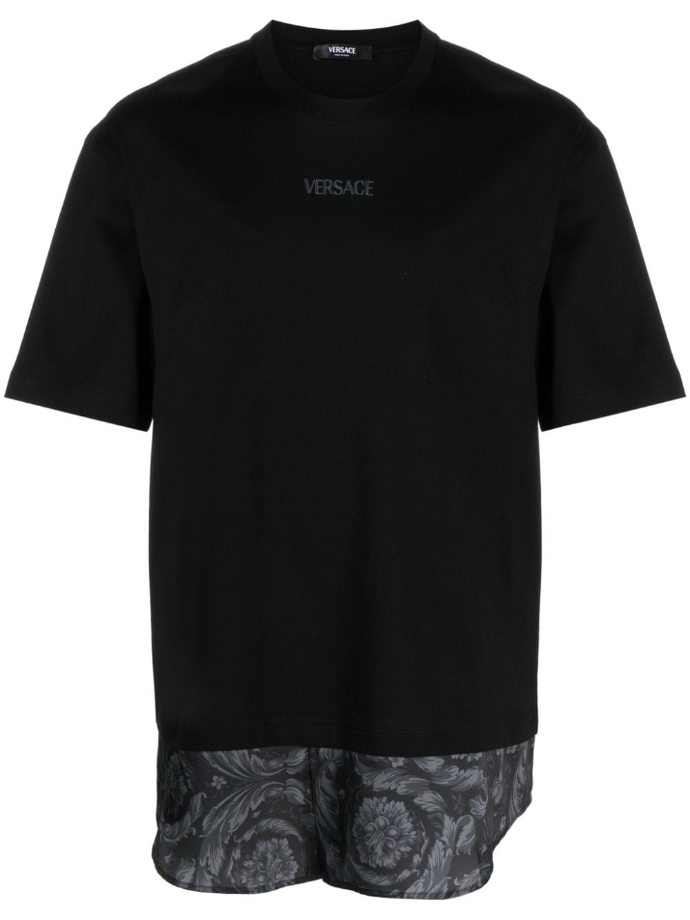 Versace T-Shirt mit Barocco-Print - Schwarz von Versace