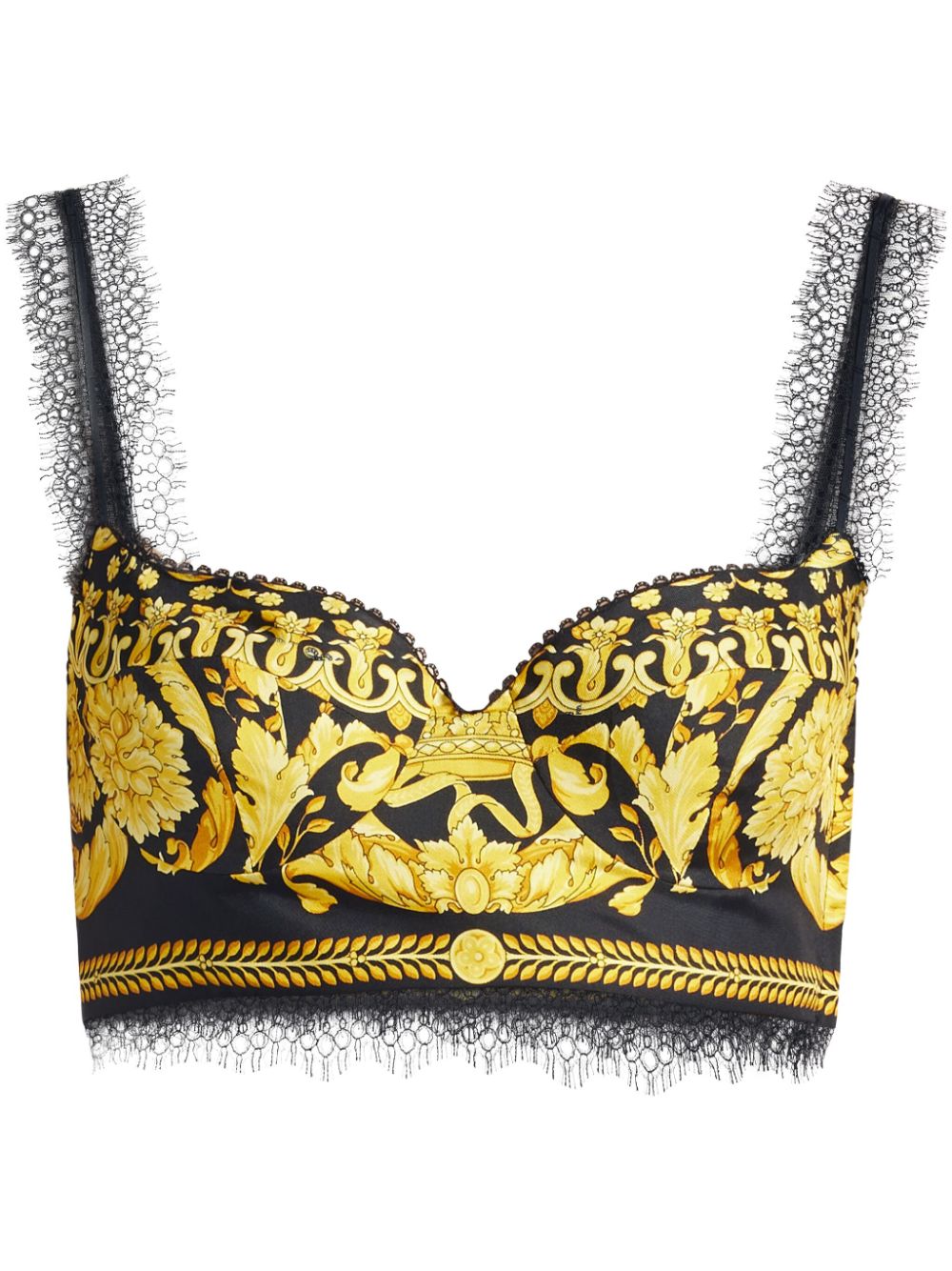 Versace BH aus Seide mit Barocco-Print - Gelb von Versace