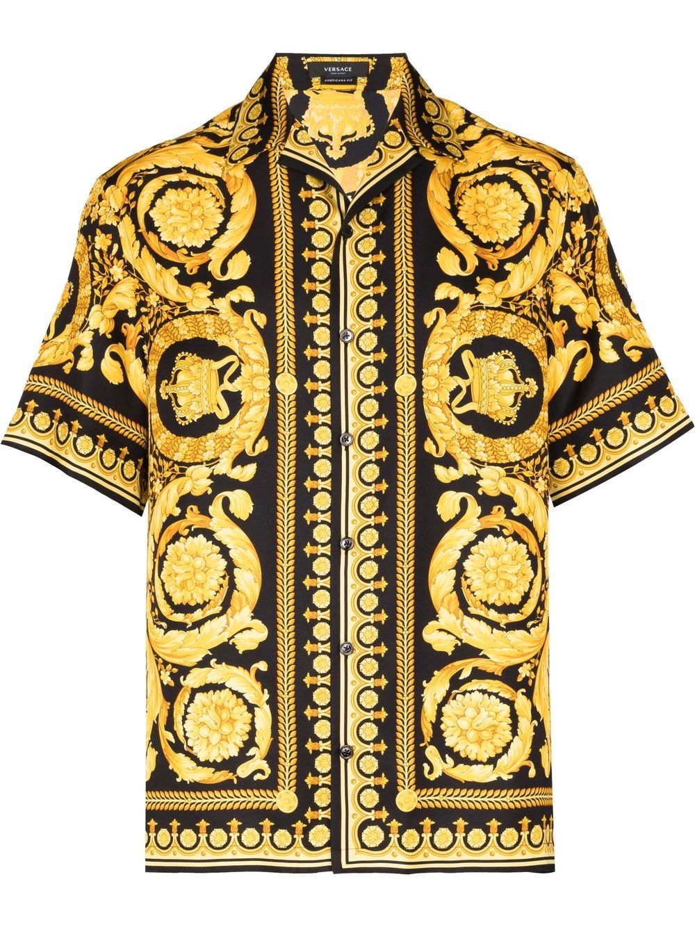 Versace Seidenhemd mit Barocco-Print - Gelb von Versace