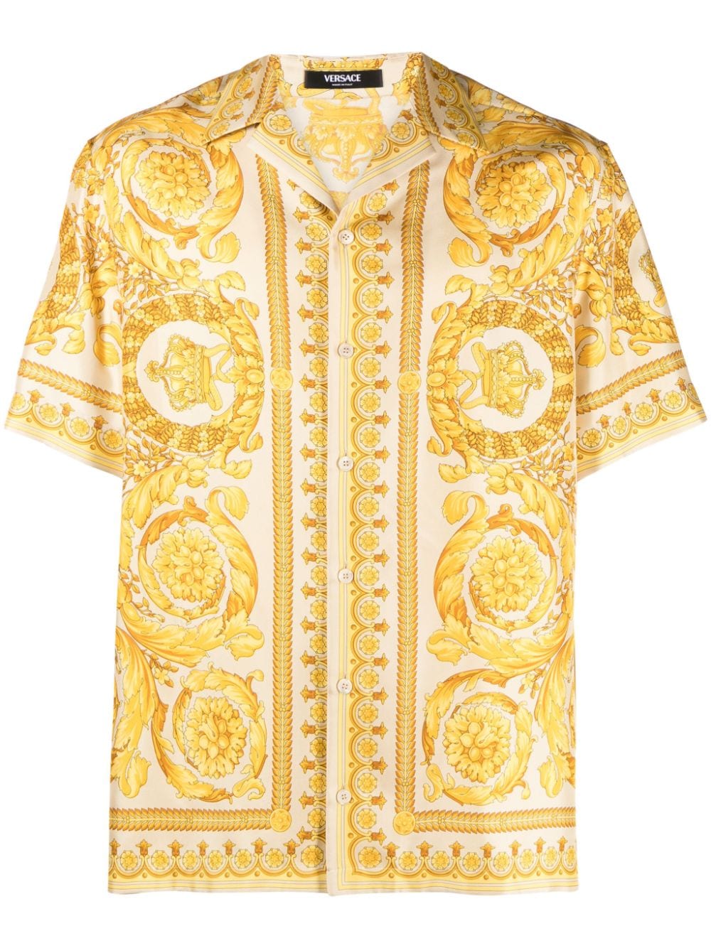 Versace Seidenhemd mit Barocco-Print - Gelb von Versace