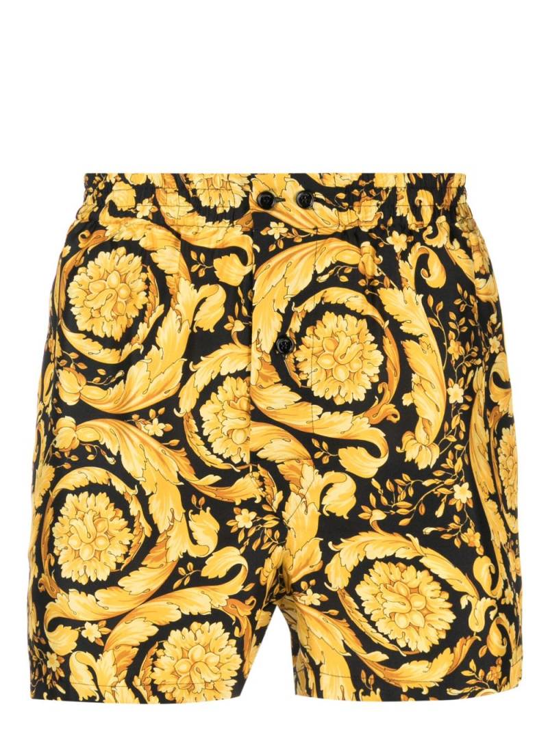 Versace Shorts aus Seide mit Barocco-Print - Schwarz von Versace