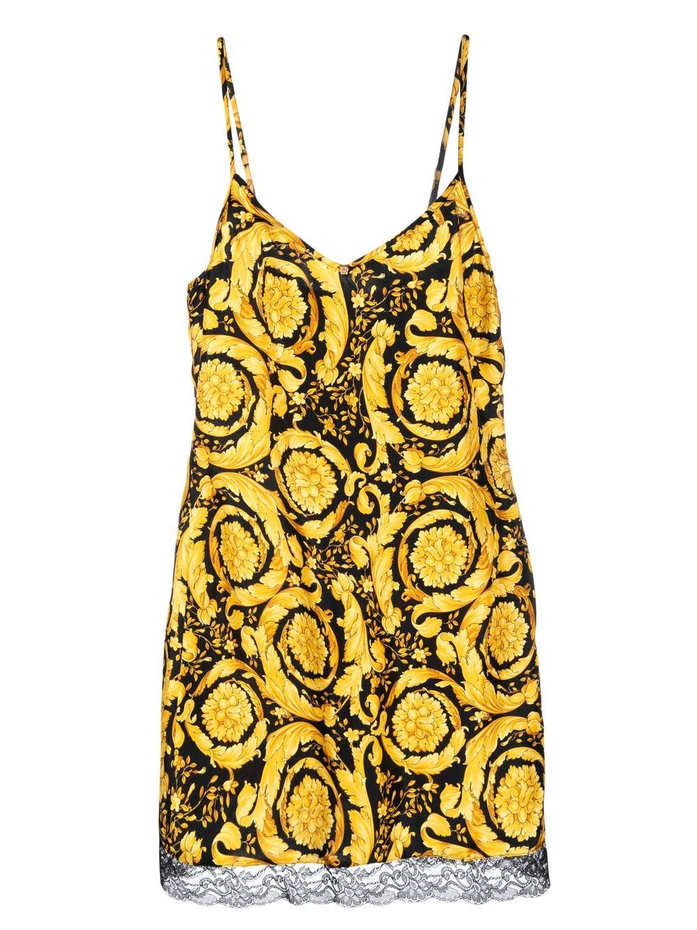 Versace Kleid mit Barocco-Print - Gelb von Versace