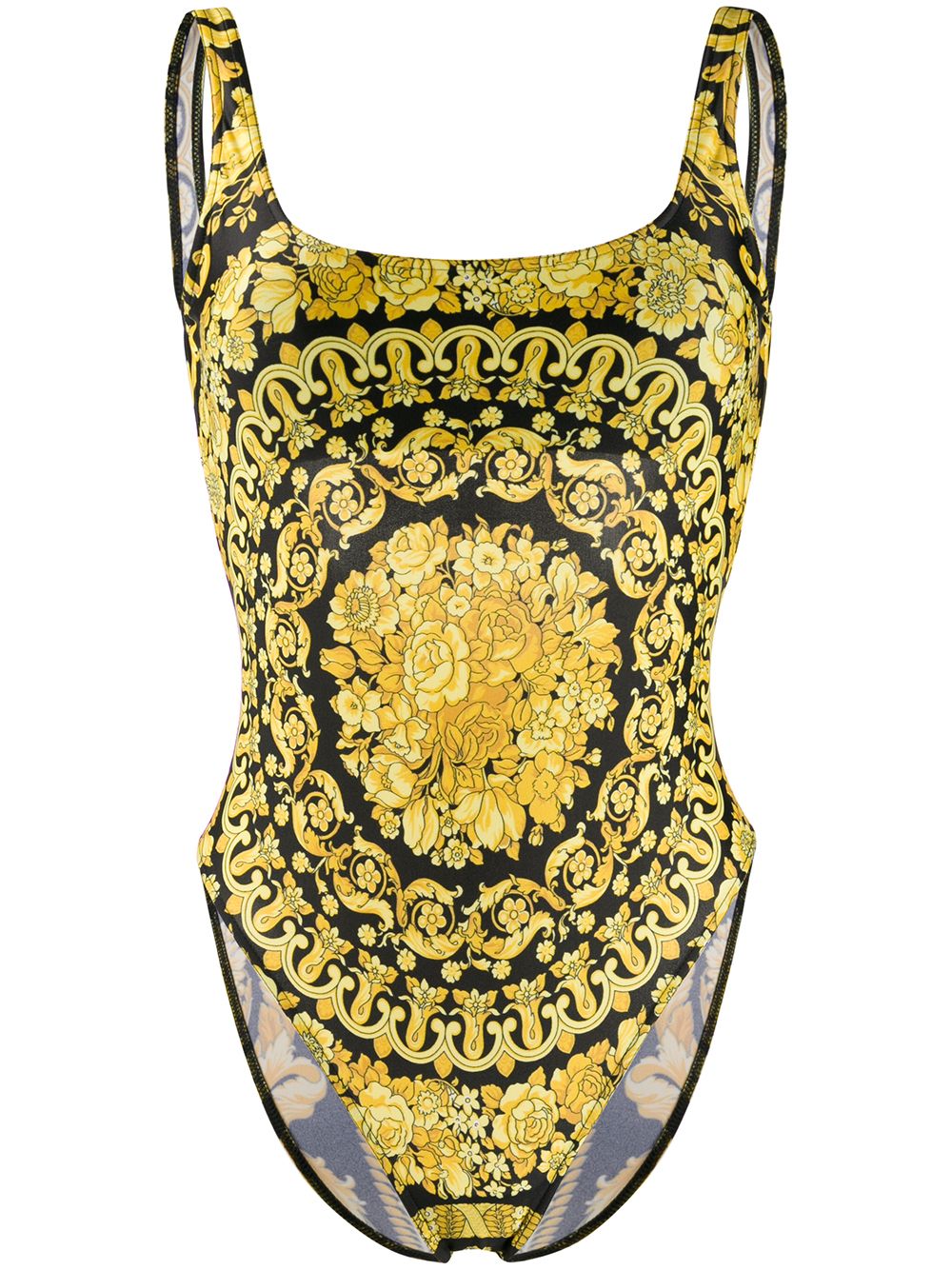 Versace Badeanzug mit "Barocco"-Print - Schwarz von Versace