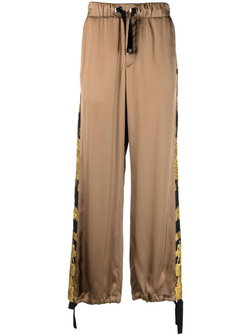 Versace Weite Hose mit Barocco-Print - Braun von Versace