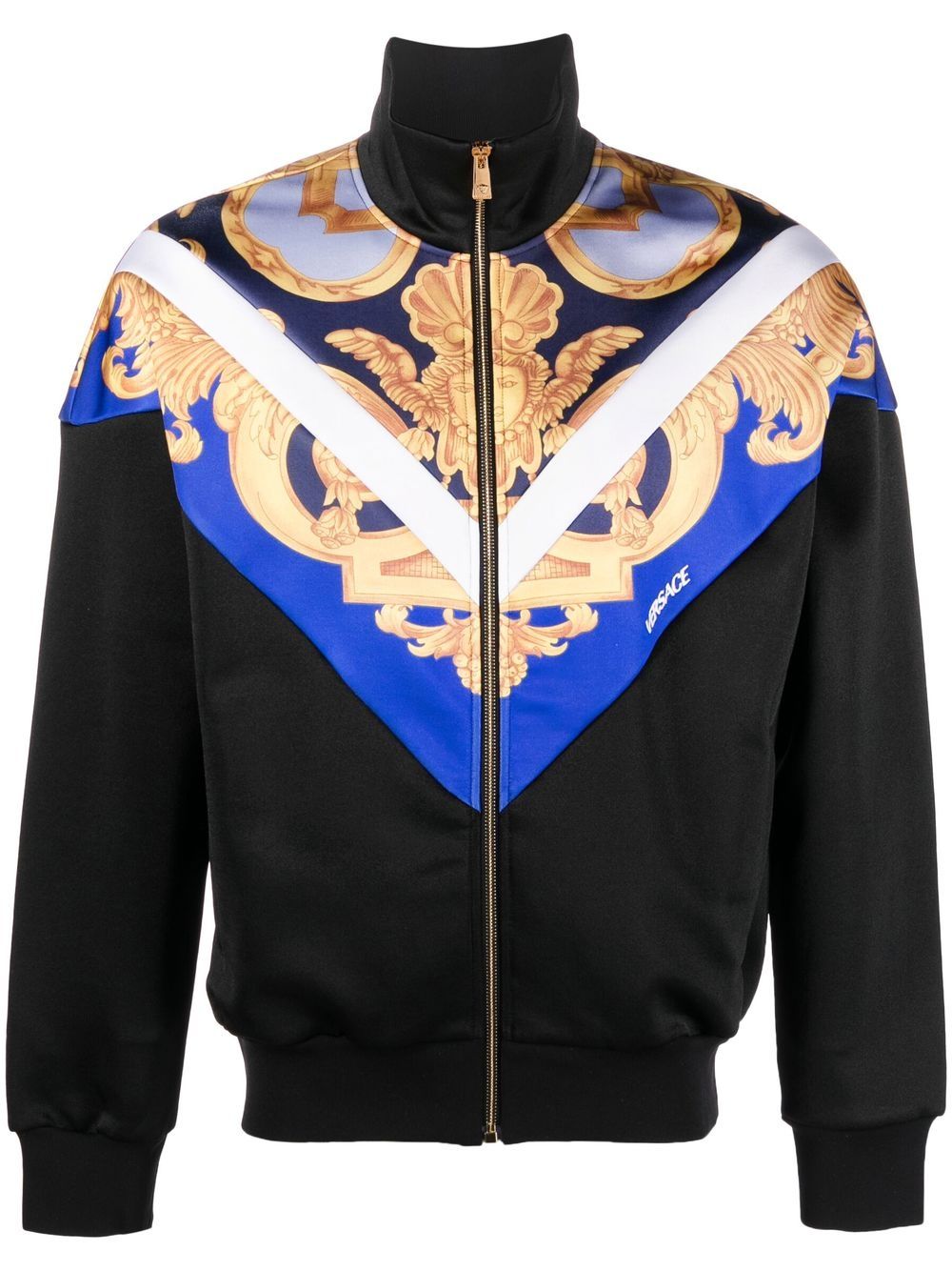 Versace Sweatshirtjacke mit Barocco-Print - Schwarz von Versace